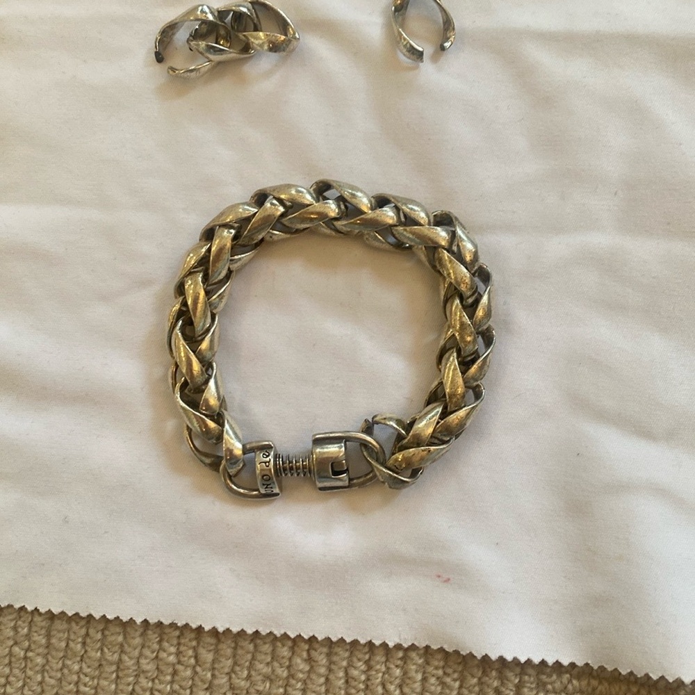 Silver Braided Bracelet uno de 50